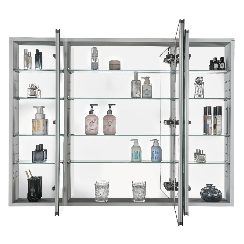 Armoire à pharmacie sans cadre encastrée ou à fixation en surface avec 3 tablettes réglables Comfrey, 36" H x 42" W x 5.13" D