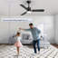 Ventilateur de plafond de 42 pouces avec lumières, ventilateur de plafond intérieur avec télécommande, moteur CC réversible silencieux, 6 vitesses, 2 tiges, pour porche de patio de chambre à coucher de ferme
