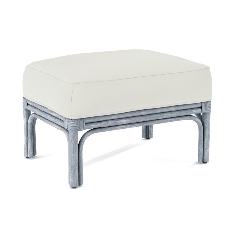 Repose-pieds rectangulaire 26 po Boca, Performance texturée blanche; 0865-91, Verre d'eau