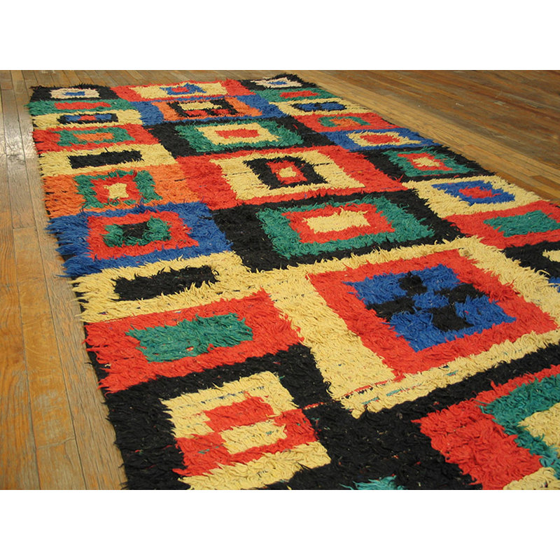 Hand Knotted Wool Geometric Area Rug in Multicolored