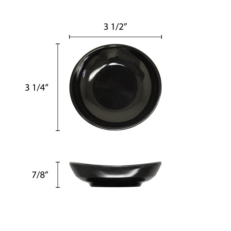 Soucoupe ronde 3,5 po en mélamine Lowrys, Noir