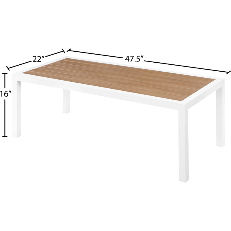 Nizuc Brown and White Aluminum Outdoor Coffee Table