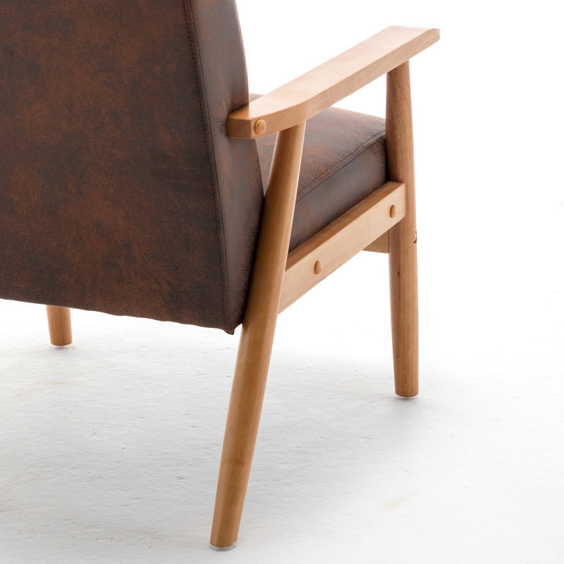 Fauteuil de style moderne Mid-Century de 25,38 po de largeur, brun, Brun