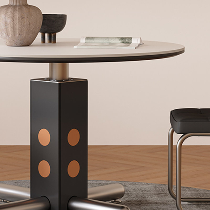 Table de salle à manger en bois massif de style médiéval, H 29,52 po x L 47,27 po x l 47,24 po 