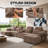 Compression Sofas with Storage, Coffee Corduroy Modern Home Theater