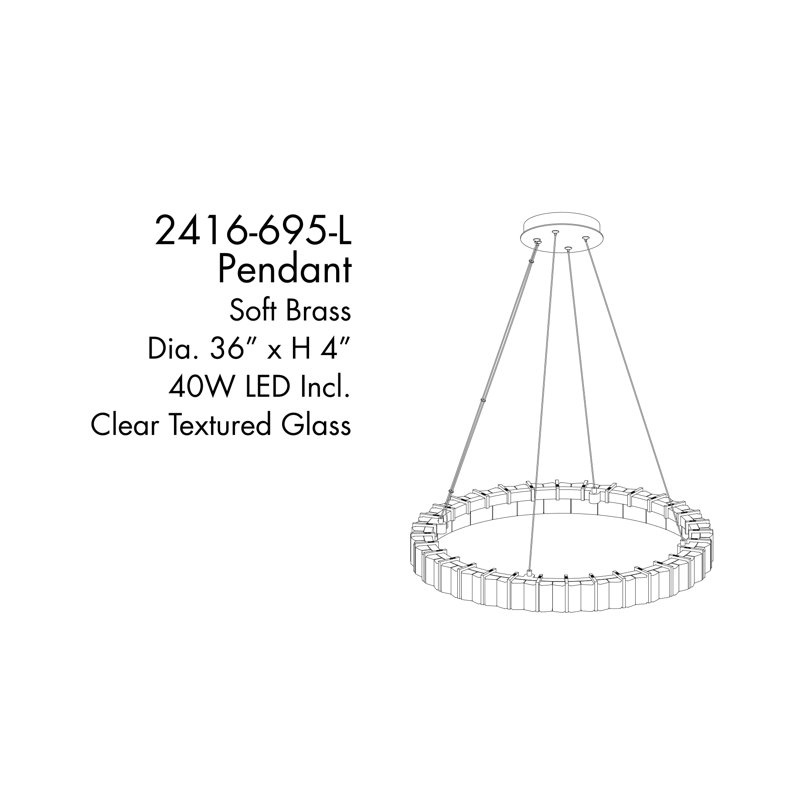 Sevryn 1 - Light Metal LED Chandelier, 77.6" H x 36" W x 36" D