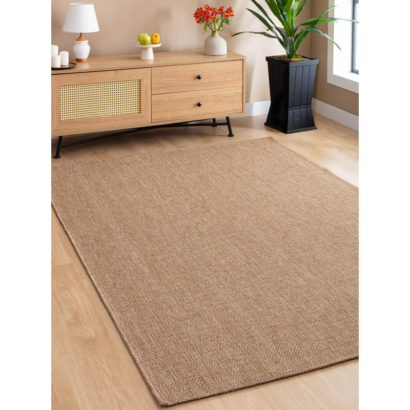 Aundrey Solid Colour Jute / Sisal Area Rug, Rectangle 15' x 10'