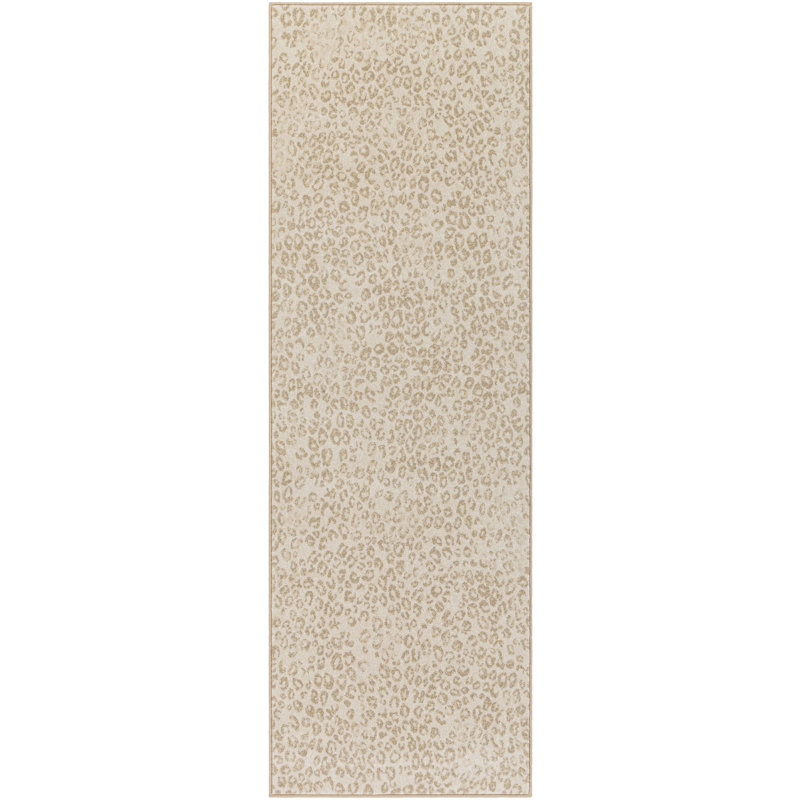 Tapis taupe / ivoire Elayne, Tapis de couloir 2 pi 7 po x 7 pi 10 po