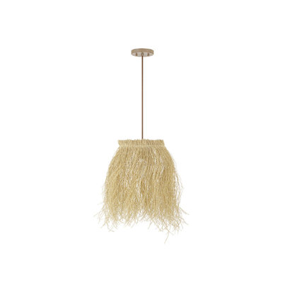 Luminaire suspendu 1 lumière en rotin naturel
