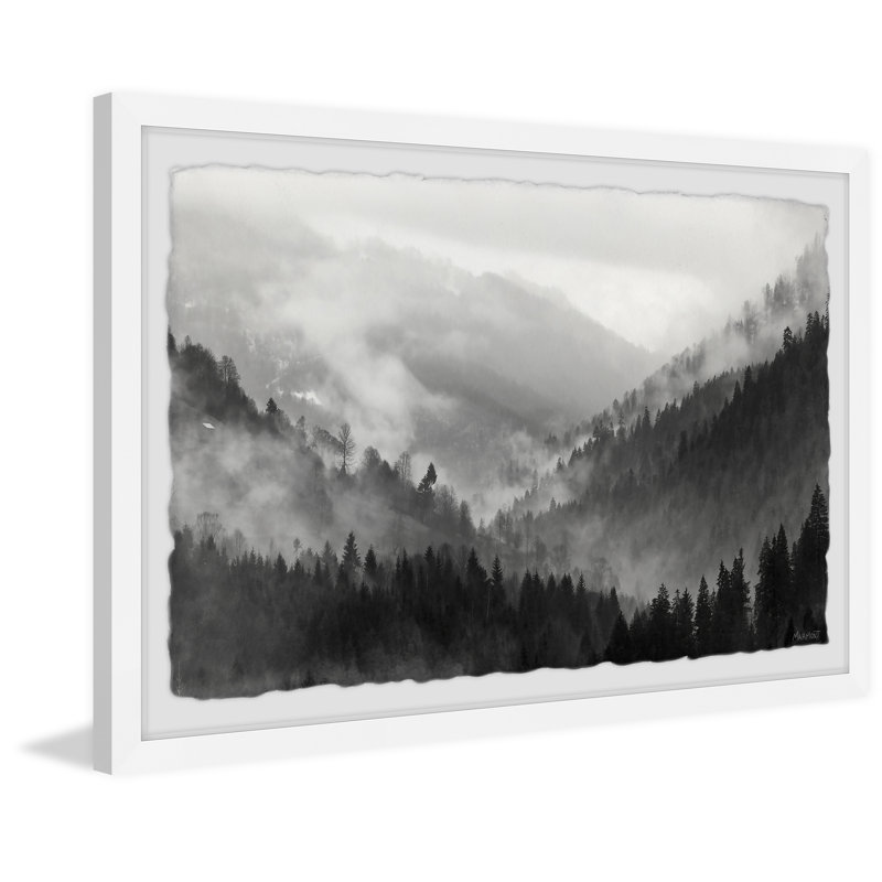 Mountains Are Calling - Peinture sur toile, L 18 po x H 12 po x P 1,5 po, Papier encadré avec coin encadré, Blanc