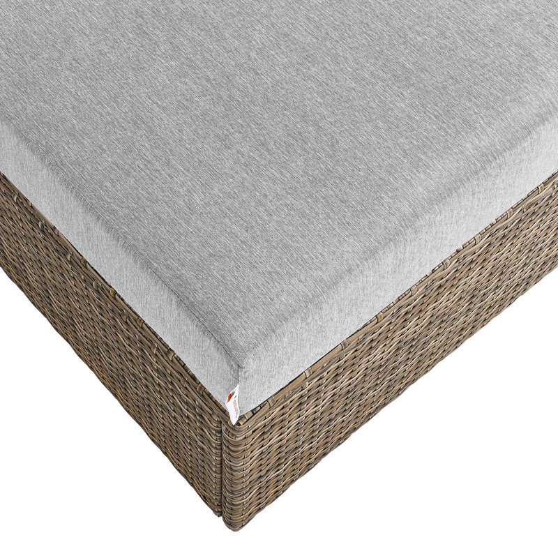 Repose-pieds d'extérieur rectangulaire Convene, gris