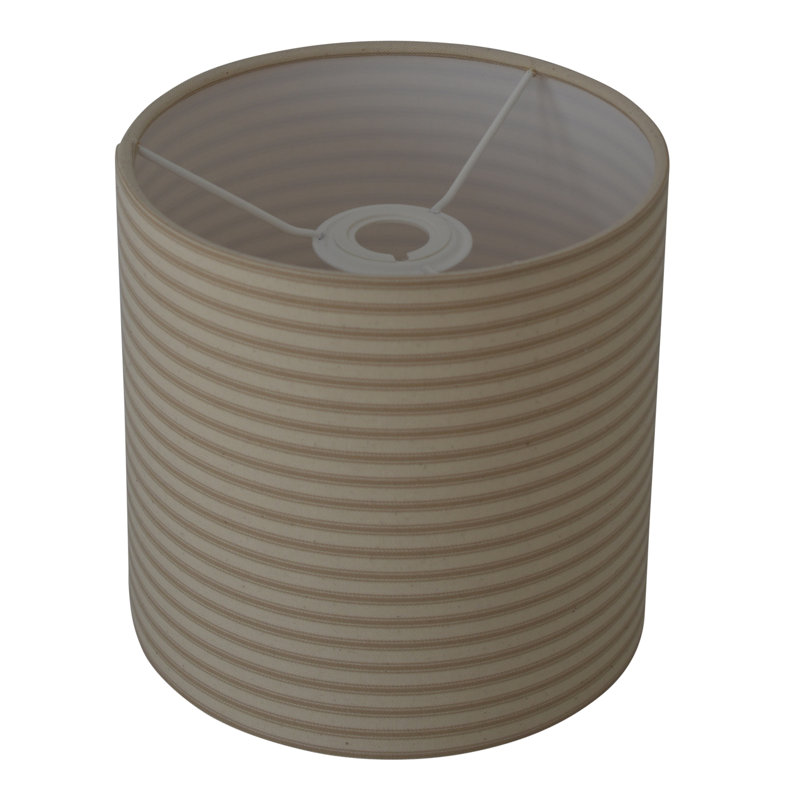Lancashire Cotton Ticking Stripe Drum Lamp Shade ( Easy Fit ) , 20cm H x 35cm W x 35cm D, Cream
