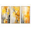 Ensemble de 3 panneaux muraux jaunes à la lumière du soleil - Collages abstraits sur toile-609052242-609052254