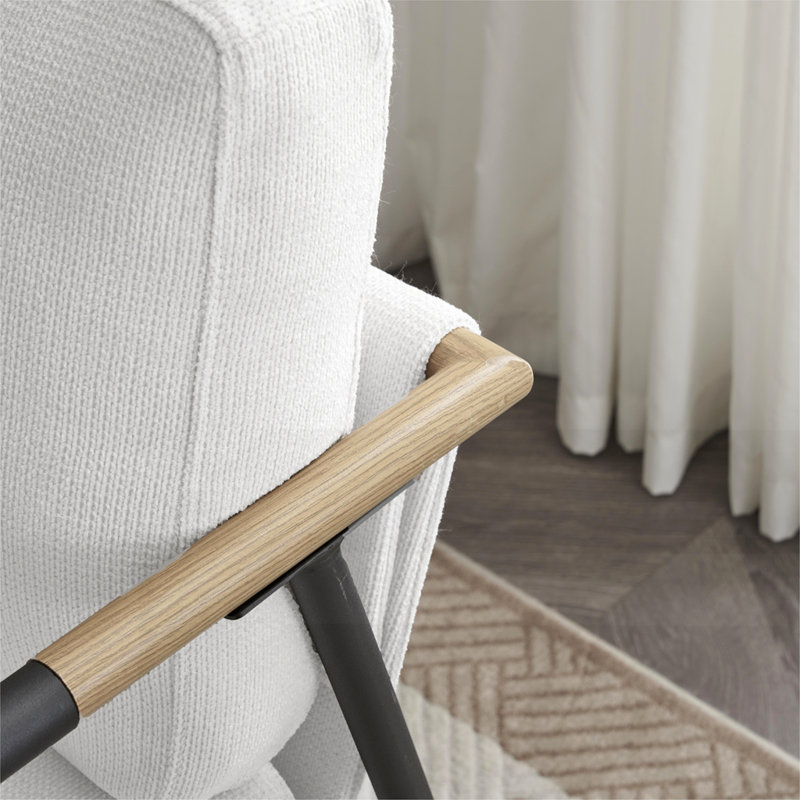 Chaise de salon rembourrée en chenille, Blanc