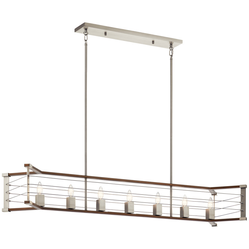Cais Industrial Style 7 Light Linear Chandelier