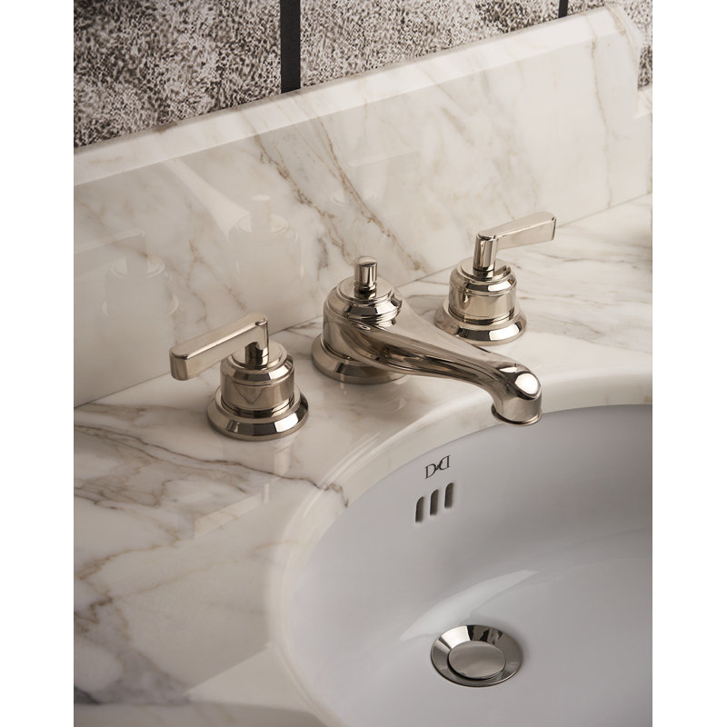 Manhattan Widespread Bathroom Faucet with Drain Assembly, Polished Nickel