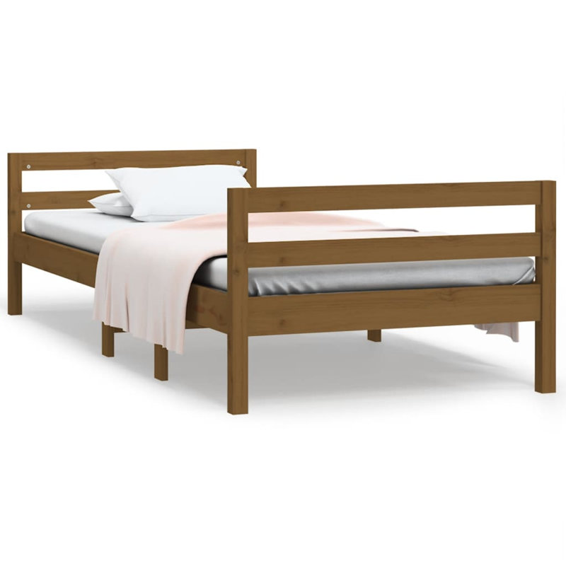 Leyte Solid Wood Bed, Honey Brown, Small Single (2'6)