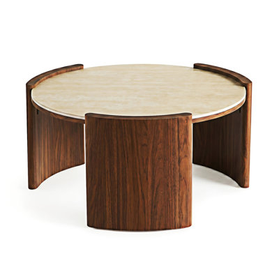 Round Sintered Stone Coffee Table Center Table