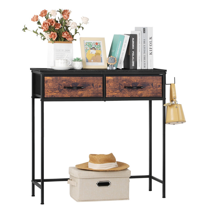 Aubane 31.5'' Console Table, Black, Black/Brown