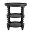 Table d'appoint ronde à trois niveaux avec tablette en rotin D23,5 x 25 po, noir-257415904
