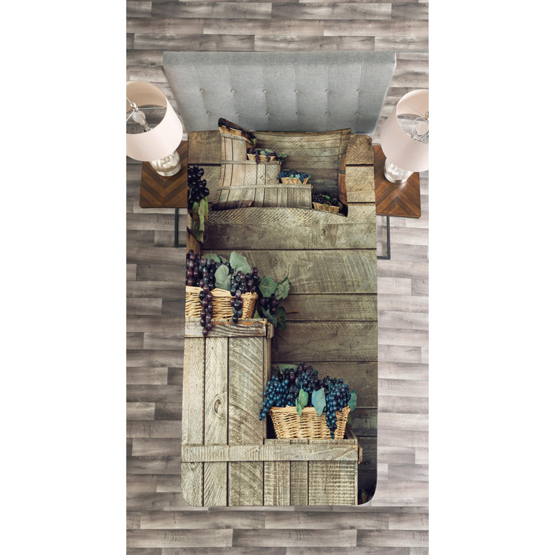 Farmhouse / Country Polyester Coverlet, Twin Coverlet + 1 Sham