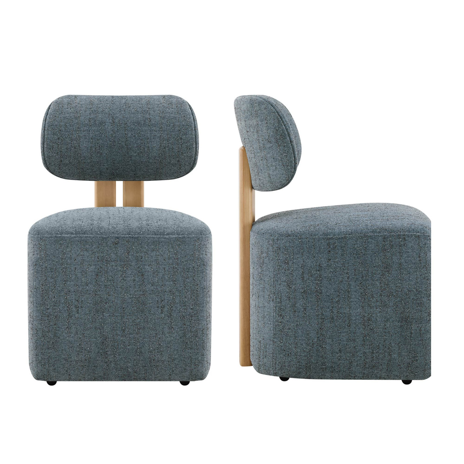 Upholstered Dining Chair, Mellow Steel Blue