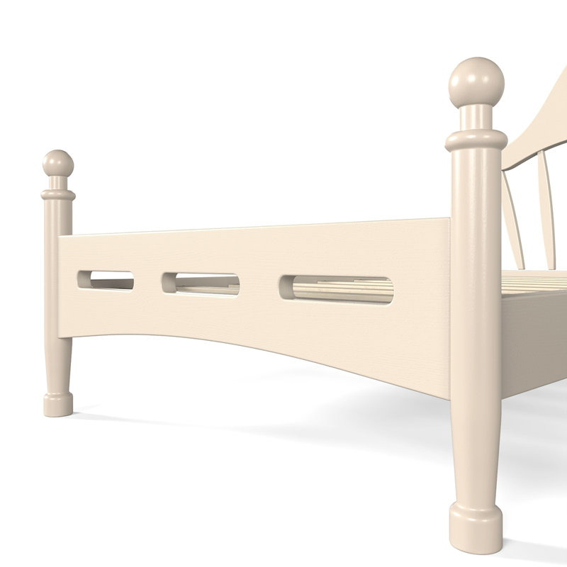 Base de lit plateforme en bois avec tête de lit Chic, Twin, Beige