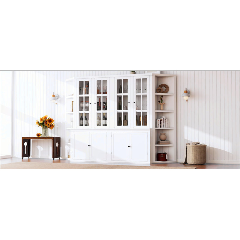 2X 75.25'' Tall Display Cabinets And Two Triangle Sided Bookshelves