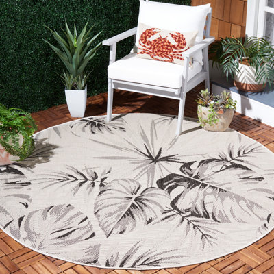 Tapis d'intérieur / extérieur à motif floral Leetonia