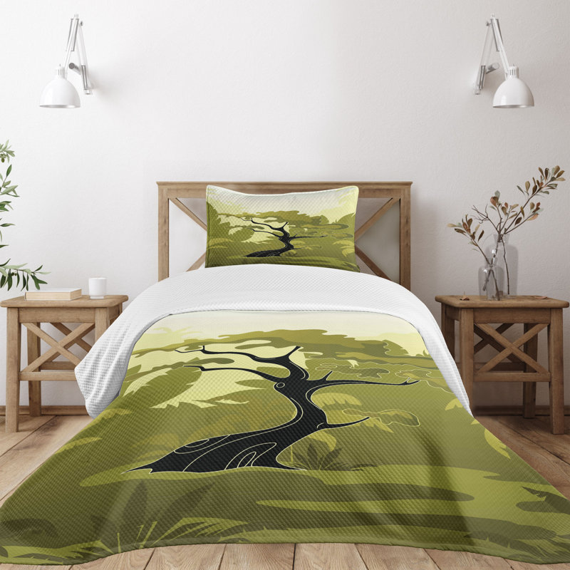 Twin White Quilted Bedspread Set with Pillow Sham