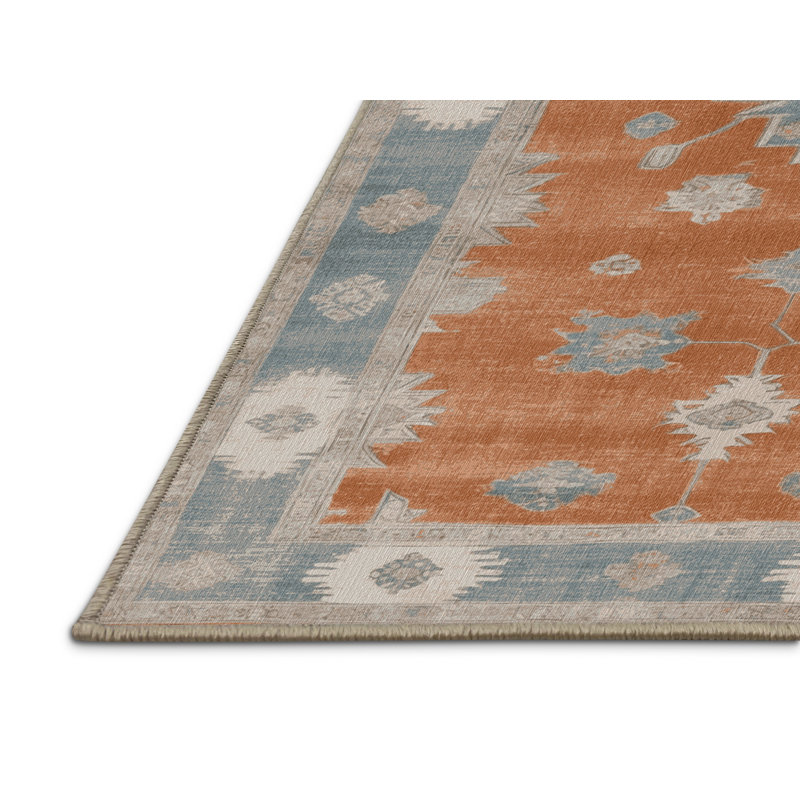 Tapis brun lavable à la machine, Rond 8 pi