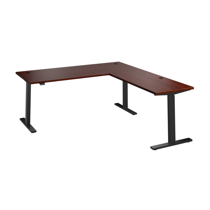 Bush Business Furniture Move 60 Series Height Adjustable L Shaped Standing Desk - Reversible, Black, 27" H x 71" W x 77" D