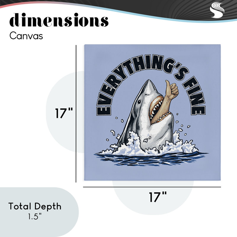 Tout sur une toile de requin fine, conception par Jedco Brands Inc., H 17 po x l 17 po