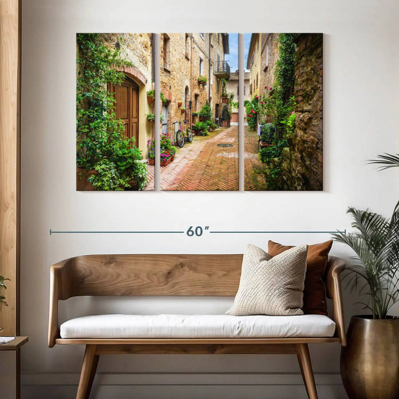 Kavia, pittoresque rue toscane, H 32 po x l 50 po