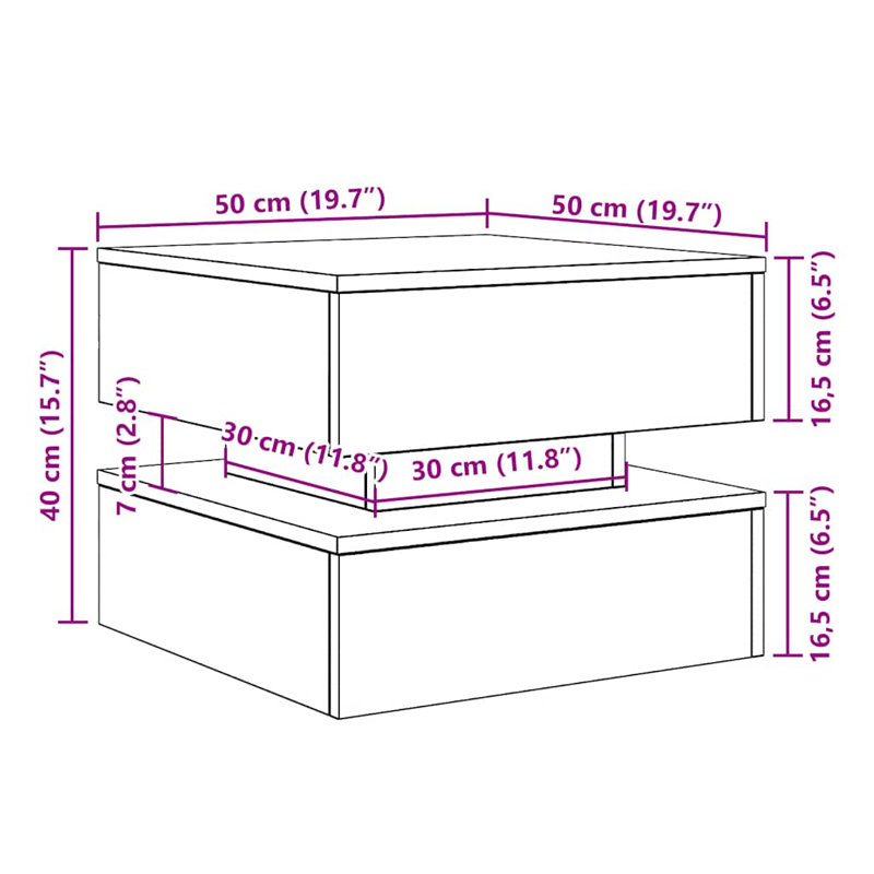 Caylen Block Coffee Table, Black Oak