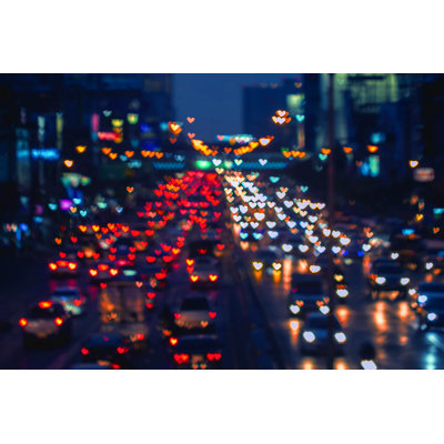 "Bokeh en forme de cœur", impression sur toile tendue