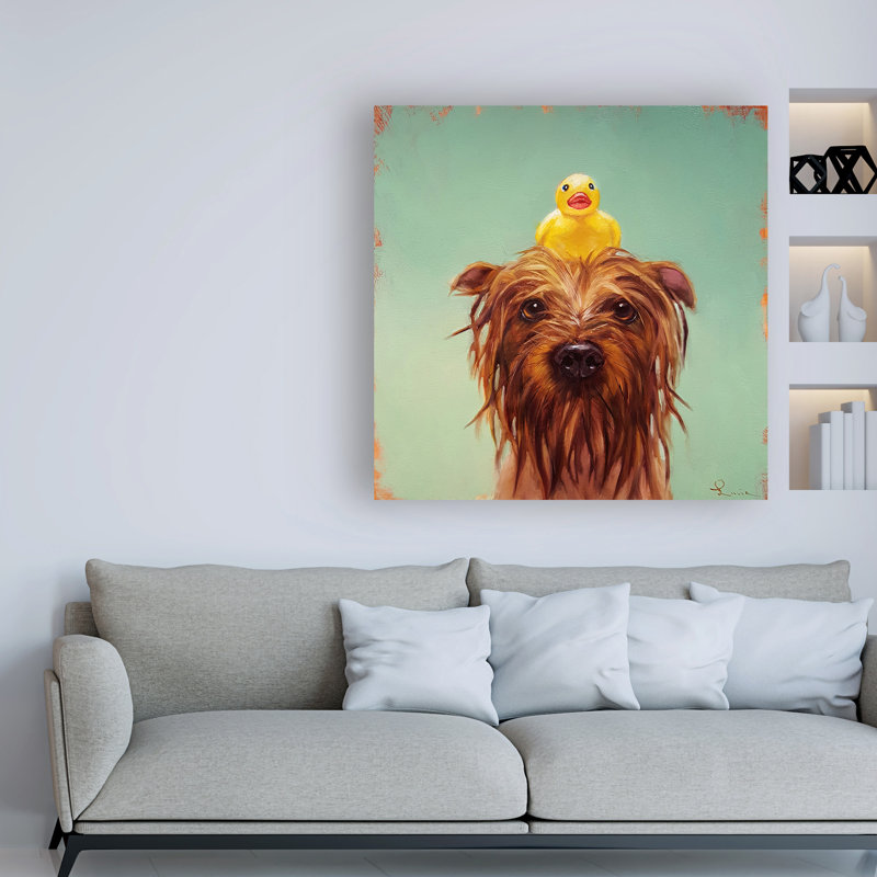 Reproduction d’art sur toile tendue « Bath Time » par Lucia Heffernan, H 14 po x l 14 po x P 2 po
