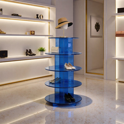 Rotating Cylindrical Acrylic Display Shelf