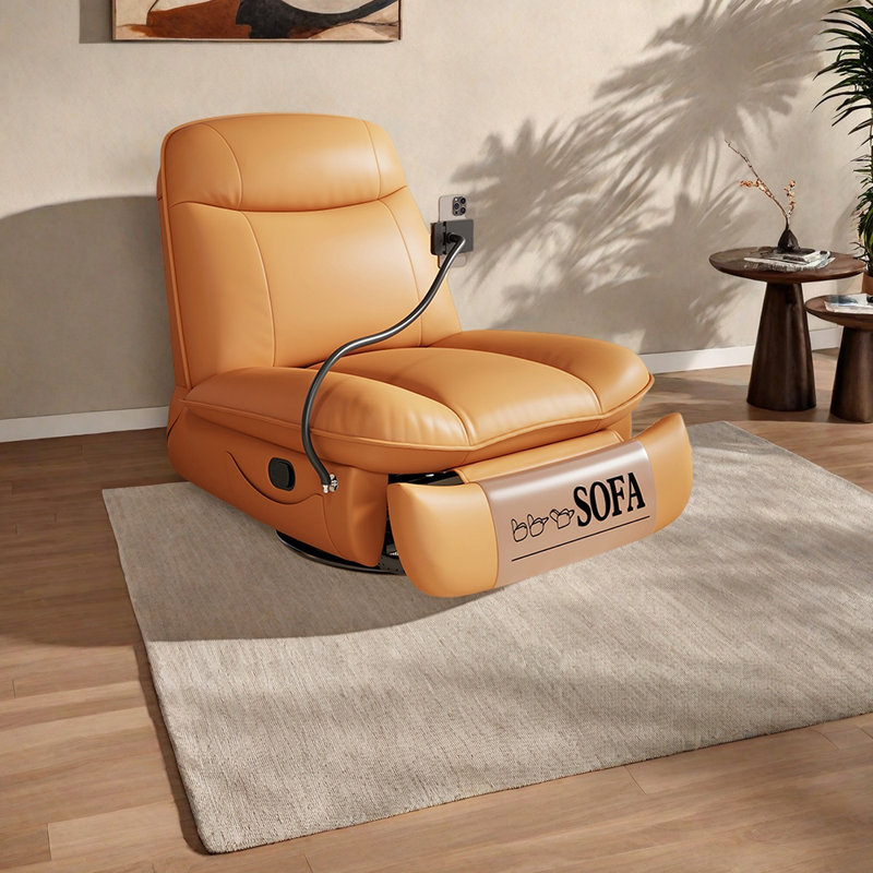 Fauteuil inclinable rotatif ergonomique, Orange
