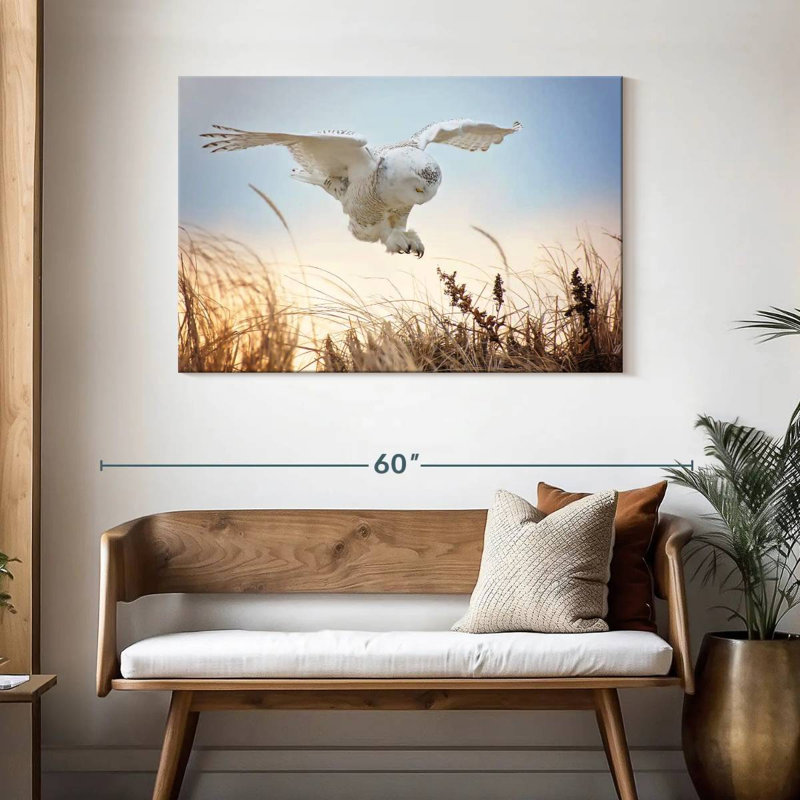 Chouette des neiges volant Brampt, H 30 po x l 45 po