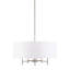 Lustre blanc 5 lumières à abat-jour tambour-507133436