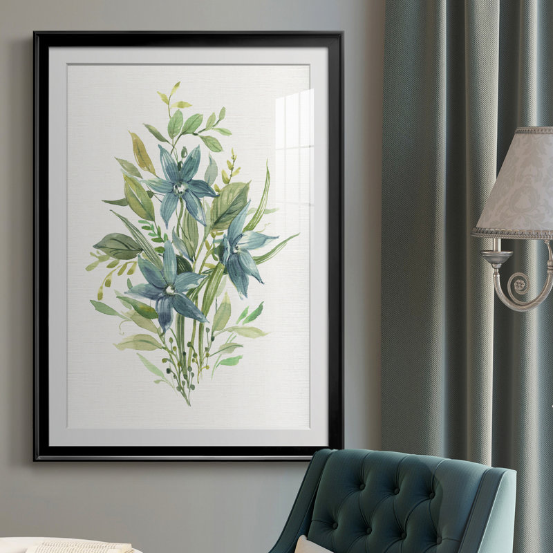 «Greenery I» - Peinture sur toile encadrée, Noir, H 30,5 po x l 42,5 po x P 1,5 po