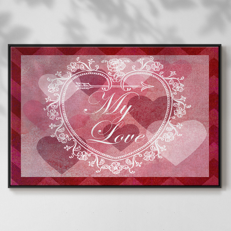 DIY Love Collection A, reproduction d'art sur toile, H 25 po x l 37 po x P 2 po, Noir