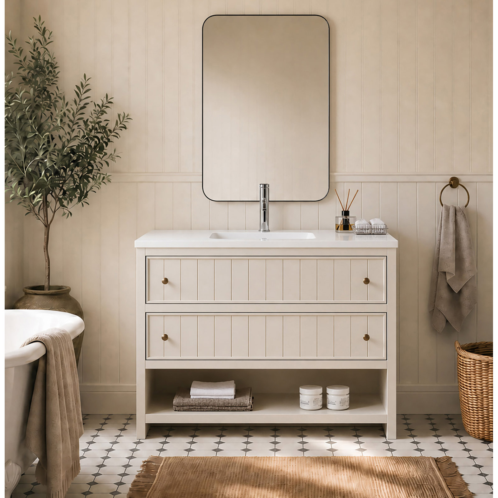 Bathroom Vanity, White