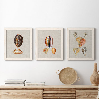 Étude de couleurs sur la mer III - ensemble de 3 peintures sur toile encadrées