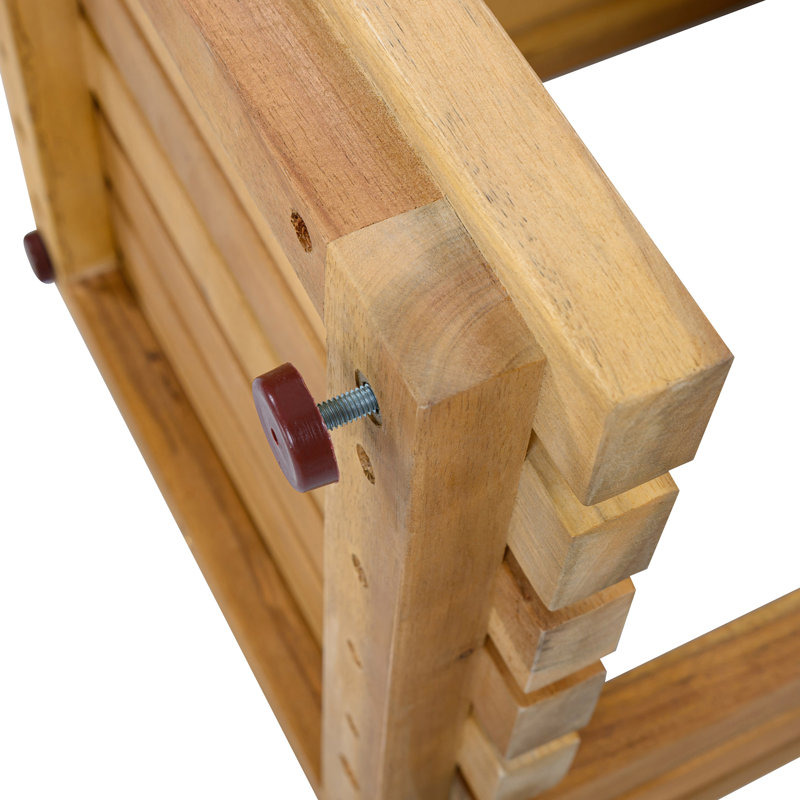 Ensemble de conversation d'extérieur en bois d'acacia avec coussins amovibles 3 pièces Passonno