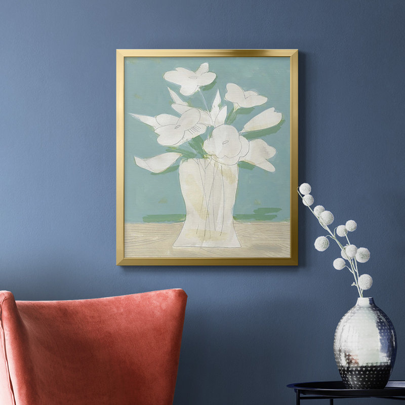 Arrangement de printemps en sourdine I, toile encadrée de qualité supérieure - prête à être accrochée, Or, H 24 po x l 20 po