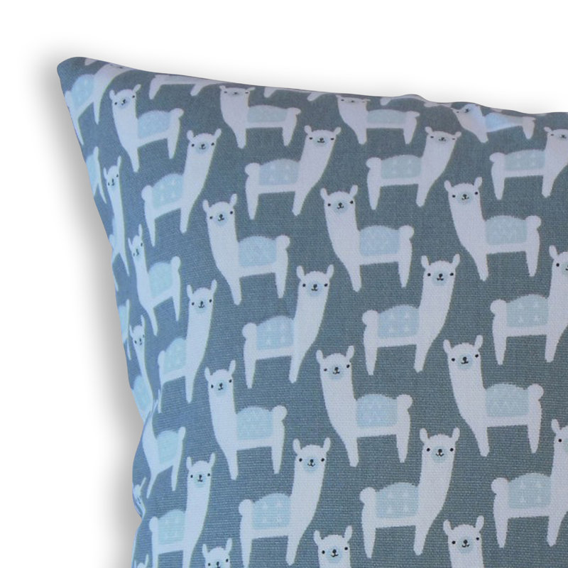 Coussin en coton Napua, 18 po x 18 po, Gris / Ivoire, Coussin décoratif