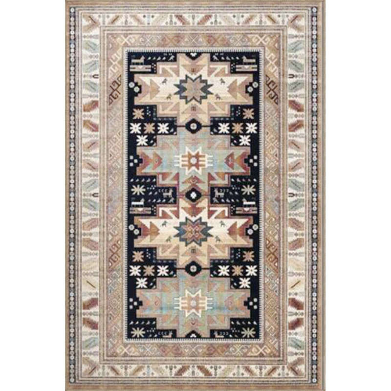Tapis décoratif crème géométrique en coton lavable à la machine, Sous-tapis rectangulaire 3 pi 11 po x 5 pi 11 po i