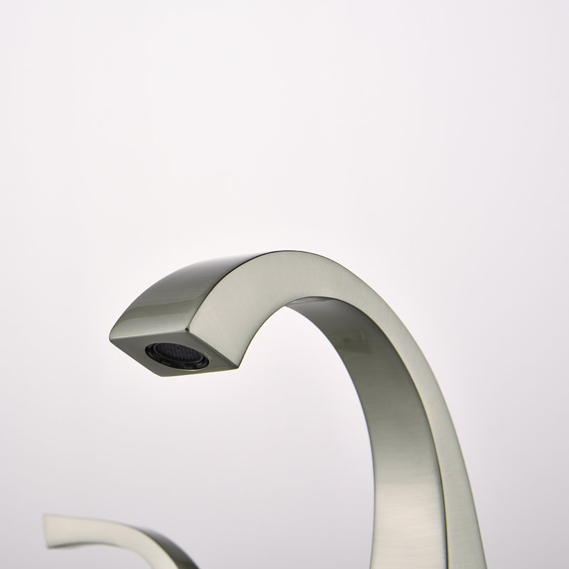 2-handle Bathroom Faucet with Drain Assembly, Brushed Nickel, With Drain Assembly